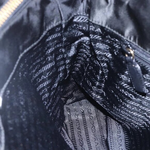 PRADA Chain Shoulder Bag Nylon Black Gold Auth 148283 - Picture 13 of 16